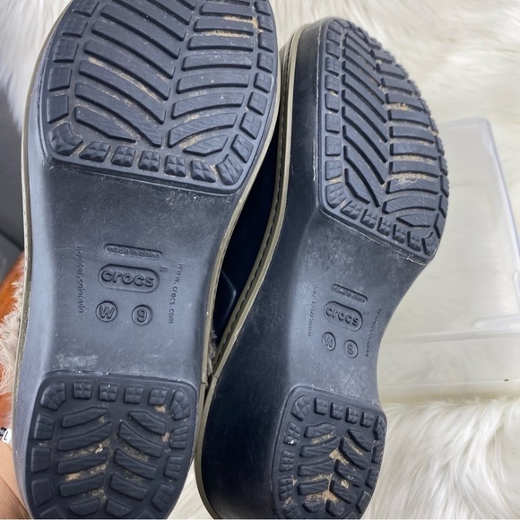 CROCS MULES COBBLER EVA INSULATED BROWN FUR LINED SIZE 8 Woman - Picture 7 of 10